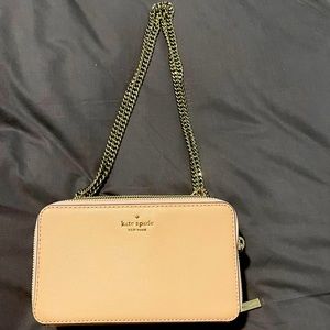 Kate Spade Crossbody in Pale Pink with Gold Chain